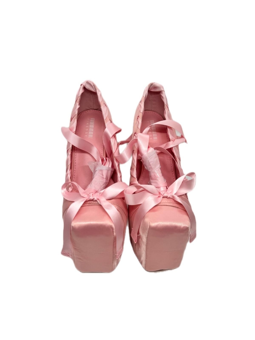 Limited Edition Finesse Porsha Pink Satin Ballet Platform Heels/SizeVarious/NWB.